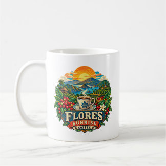 Flores Sunrise Coffee Vintage Indonesisk Konst Kop Kaffemugg