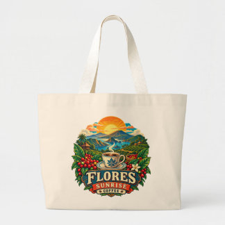 Flores Sunrise Coffee Vintage Indonesisk Konst Tot Jumbo Tygkasse