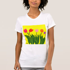 flores tulipas coloridas t shirt