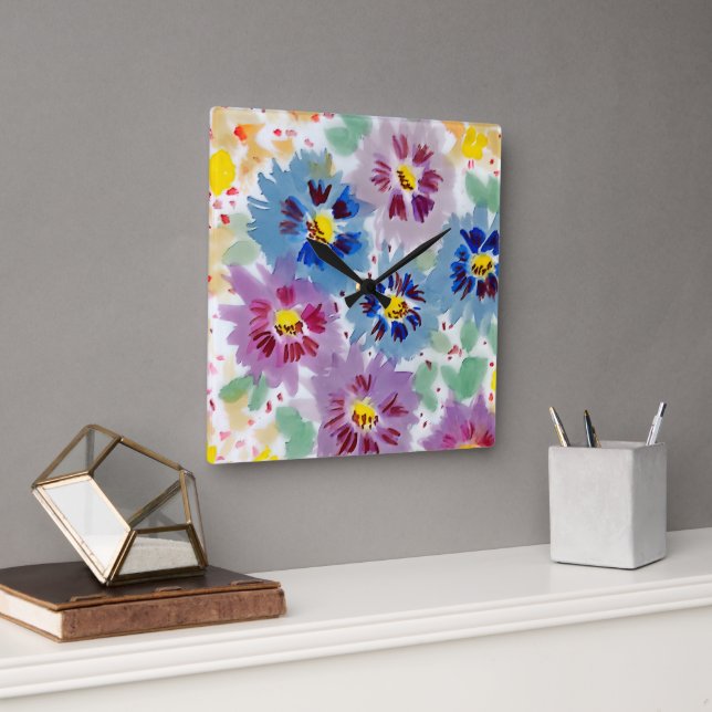 Flores violetas  fyrkantig klocka (Kontor)