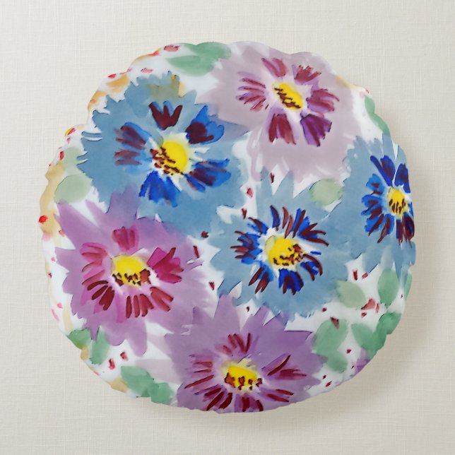 Flores violetas  rund kudde (Framsidan)