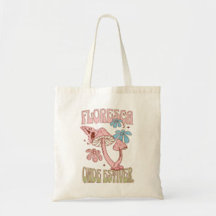 "Floresça Onde Estiver" Boho Blommig Tygkasse