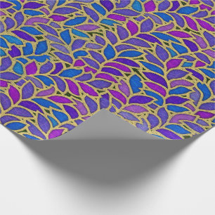 Floresta blått, violet och guld presentpapper