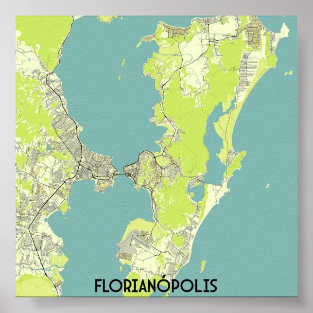 Florianópolis Brasilien karta Poster (Framsidan)