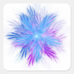 Floribunda Fractal Fyrkantigt Klistermärke