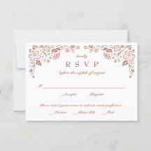 Florid Ram Bröllop OSA Card Faux Ro Guld