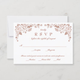 Florid Ram Bröllop OSA Card Faux Ro Guld
