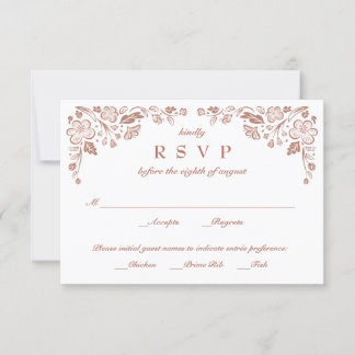 Florid Ram Bröllop OSA Card Faux Ro Guld