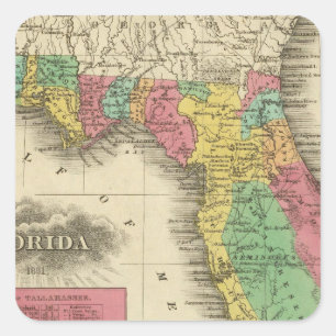 Florida 10 fyrkantigt klistermärke