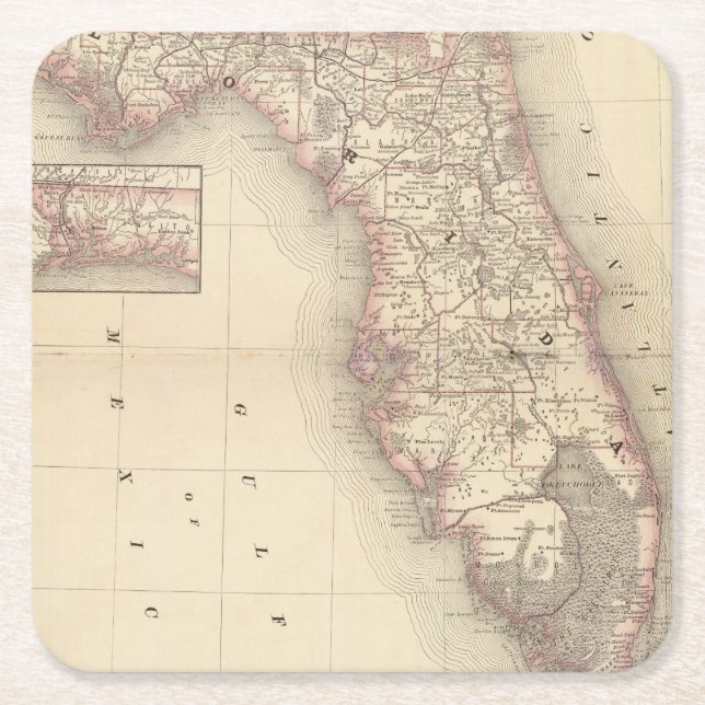 Florida 10 underlägg papper kvadrat (Framsidan)