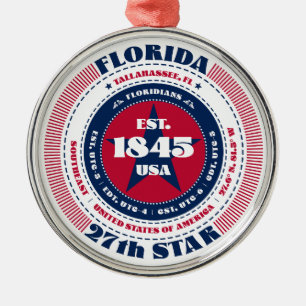 Florida 27:e statliga juldagen julgransprydnad metall