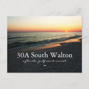 Florida 30A South Walton Bukt Sunset Postcard Vykort