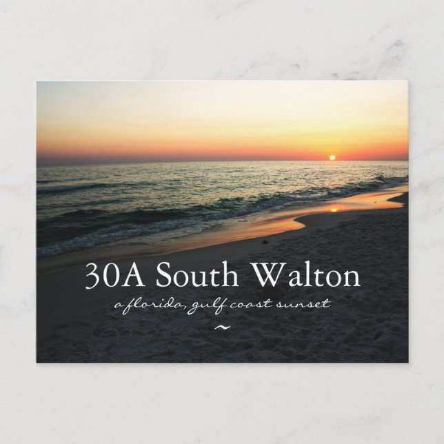 Florida 30A South Walton Bukt Sunset Postcard Vykort (Framsida)