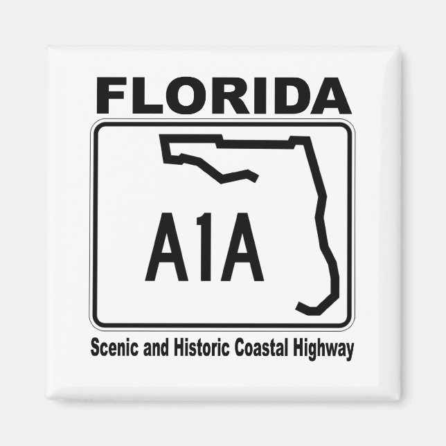 Florida A1A Scenia och historiska kustmotorvägen Magnet (Framsidan)