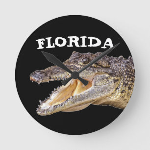 FLORIDA ALLIGATOR Akrylväggur Rund Klocka