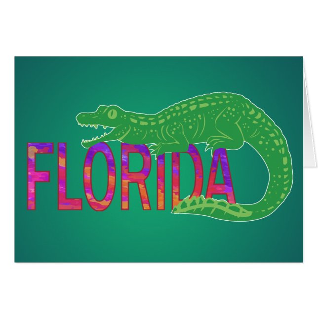 Florida Alligator Hälsningskort (Framsidan Horizontal)