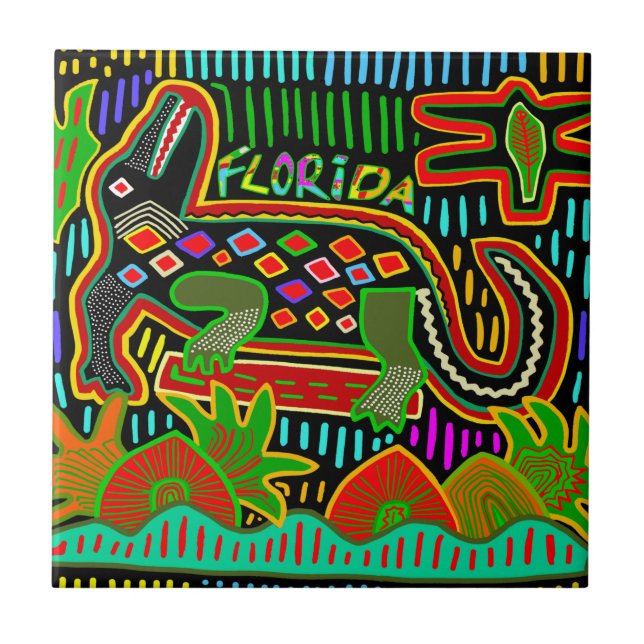 Florida Alligator Kakelplatta (Framsidan)