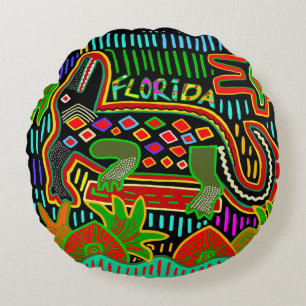 Florida Alligator - Orkanvarelser Rund Kudde