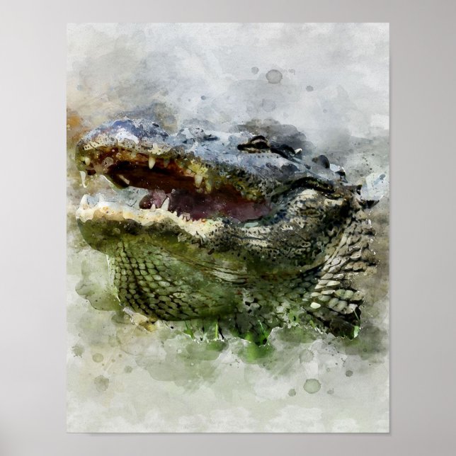 Florida Alligator Painting Poster (Framsidan)