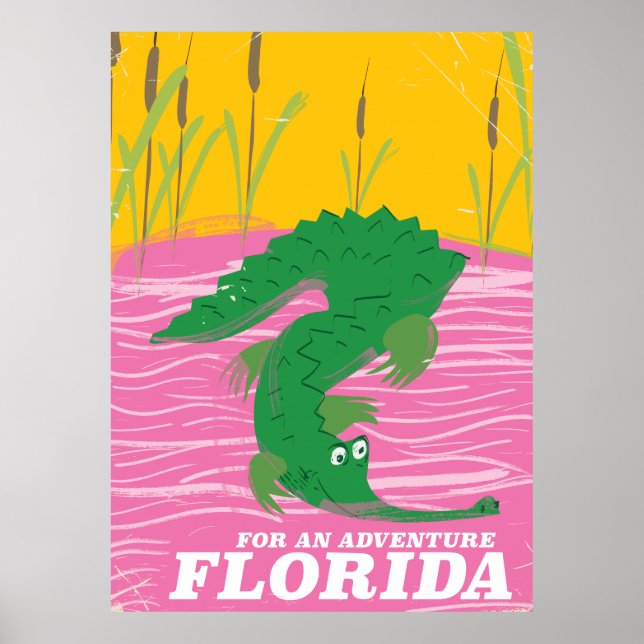 Florida Alligator vintage resemapposters Poster (Framsidan)