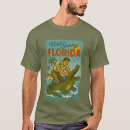 Florida Alligator Wrestling | Rolig Retro Kust T Shirt