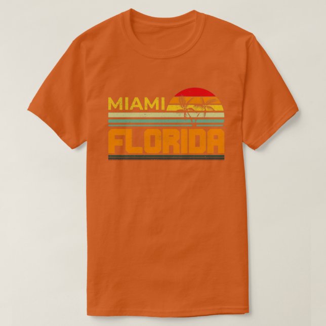 Florida Älskare Retro Summer FL Miami Tropical Flo T Shirt (Design framsida)