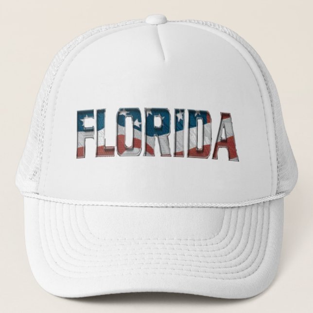 Florida american Flagga Hat Truckerkeps (Framsida)