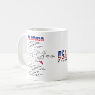 Florida American State på en karta och användbar i Kaffemugg
