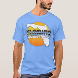 Florida Americas Wang Retro Faded Stil Design T Shirt