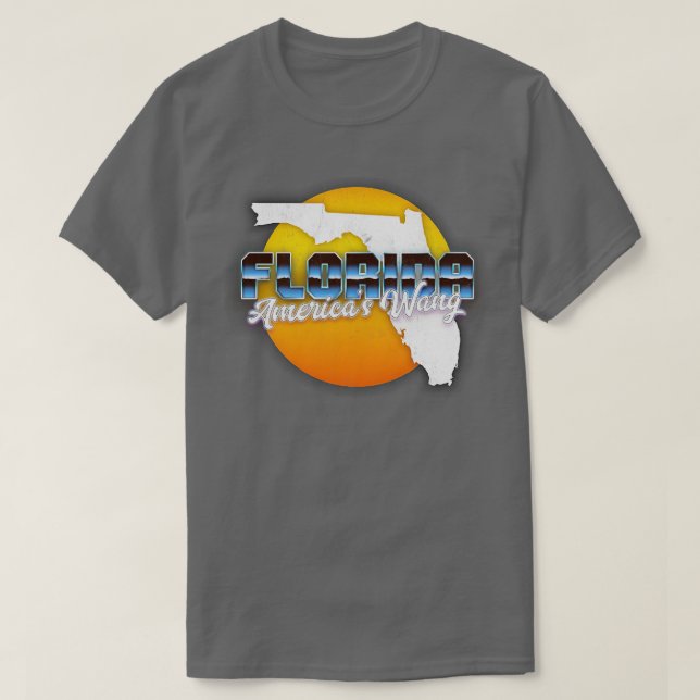 Florida Americas Wang Retro Faded Stil Design T Shirt (Design framsida)