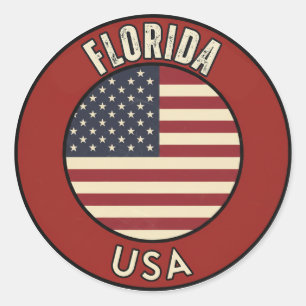 Florida Amerikas förenta stater Runt Klistermärke