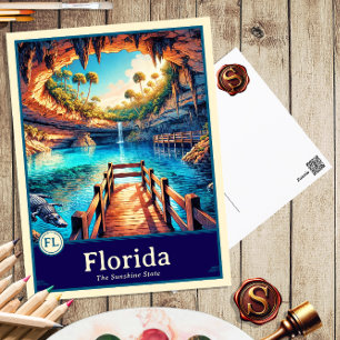 Florida Anime Stil Tecknad Postkort Vykort