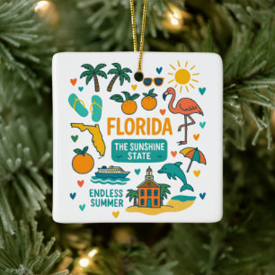 Florida Anpassningsbar USA Familj Resa Keepsaké ju Julgransprydnad Keramik