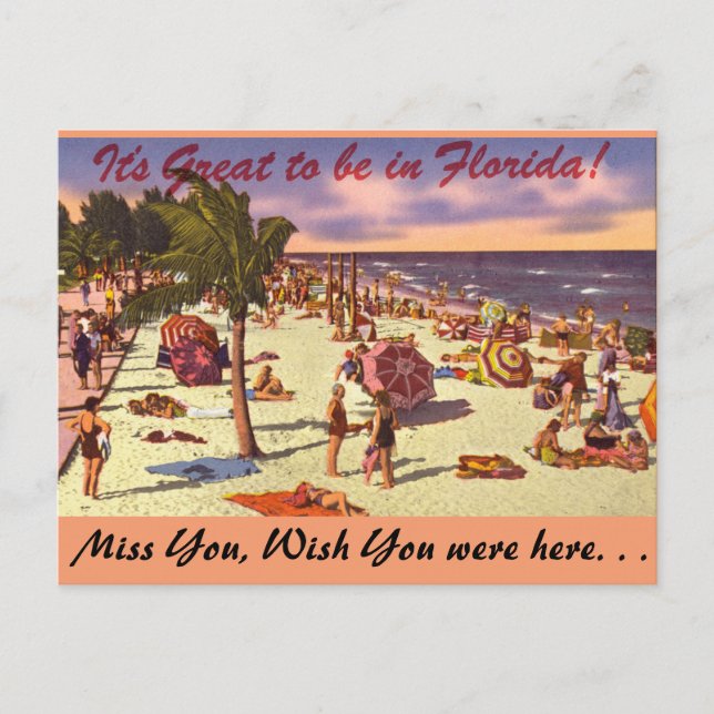 Florida är det underbart att vara in vykort (Framsida)