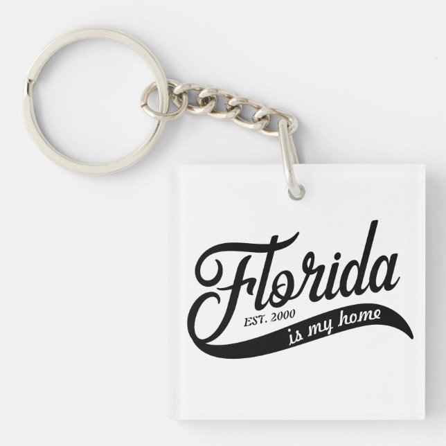 Florida är min hemtyps akrylnyckelkedja (Framsidan)