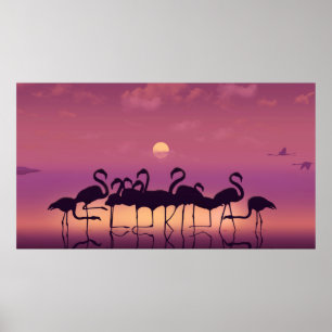 Florida är utskrivet i ben i en flock av poster