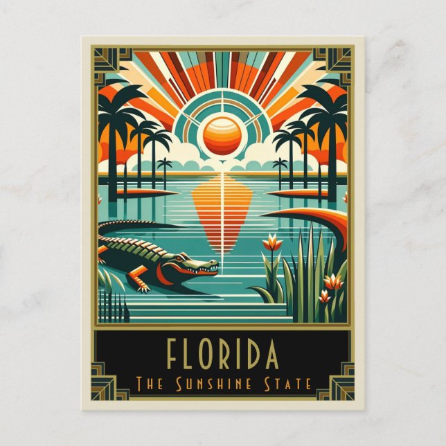 Florida | Art Deco Vykort (Framsida)