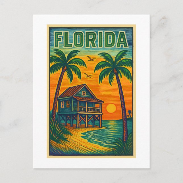 Florida Art Postcard Vykort (Framsida)