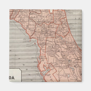 Florida Atlas Karta Magnet