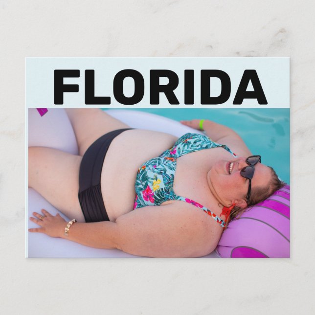 FLORIDA BBW BIG BIKINI GIRL PÅ BEACH-vykort Vykort (Framsida)