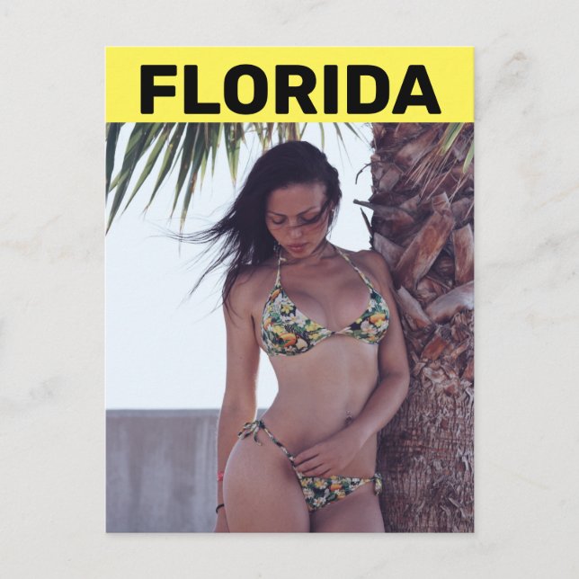 FLORIDA BEACH BIKINI GIRL POSTCARDS VYKORT (Framsida)