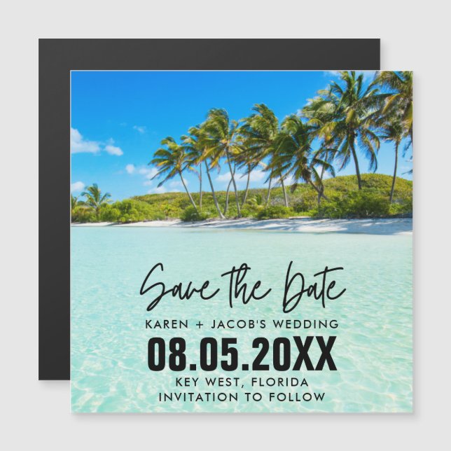Florida Beach Destination Wedding Spara datumet (Fram/baksida)