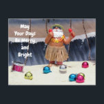 Florida Beach Party Santa - Merry Rockin' jul Helg Vykort<br><div class="desc">Florida Santa Postcard - Merry Rockin' jul</div>