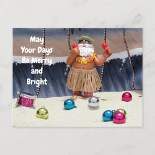 Florida Beach Party Santa - Merry Rockin' jul Helg Vykort