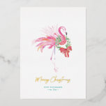 Florida Beach-Personligen Juli - vattenfärg<br><div class="desc">Det här Florida-strandkortet är en söt idé att skicka till vänner och familj den här säsongen. Den har en vattenfärgad rosa flamingo med andedräkt. Ord "God jul" är inställt i guld med tryck från brev. Anpassa med din ordalydelse och ditt pars foto, foto eller familjefoto. Ett val av roligt för...</div>