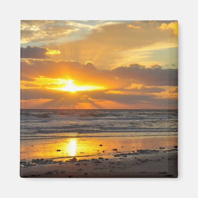 Florida Beach Scenia Sunrise Magnet (Framsidan)