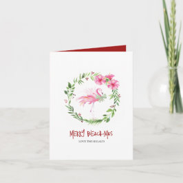 Florida Beach Tropical Flamingo-julgranen Helgdag Helgkort