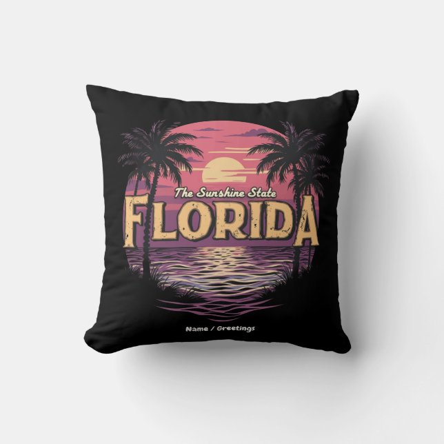 Florida Beach under solnedgången, förbleknande hav Kudde (Framsida)