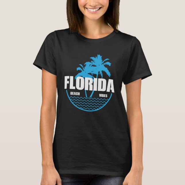 Florida Beach Vibes USA America T Shirt (Framsida)