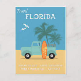 Florida Beach Vintage resor Poster Vykort